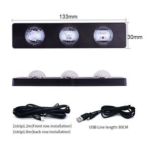 USB 12 LEDs แฟลชโหมดเสียงการควบคุมระยะไกลภายใน RGB รถแสงดาวแถบไฟ RGB นำแสง - Product Image 4