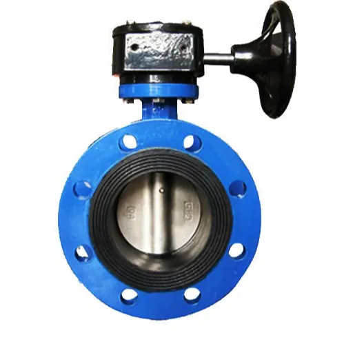 Double flange PN16 Water Oil Gas Worm Gear Box FLG Stainless Steel butterfly valve DN50-1000