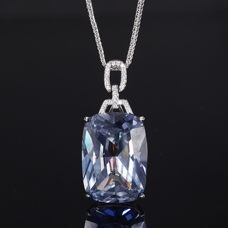 Pendentif plaqué Blanc Blanc Bleu avec chaîne Chopin
