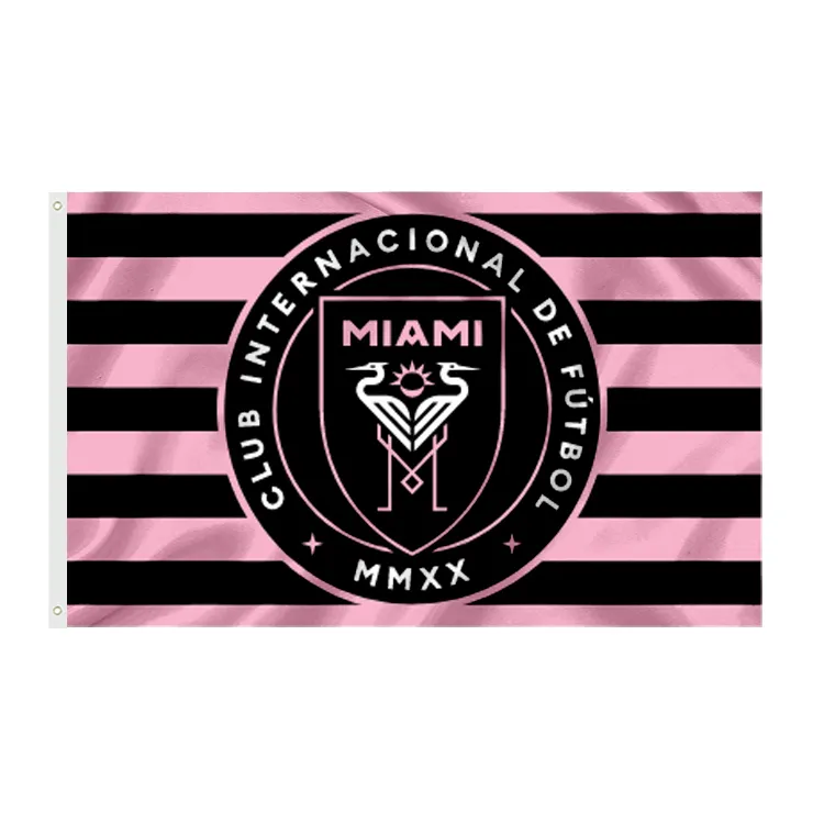 Fábrica profissional Fornecimento Design Livre Logotipo Bandeira Personalizada Inter Miami bandeira Digital Impresso 3x5Ft Bandeira Personalizada