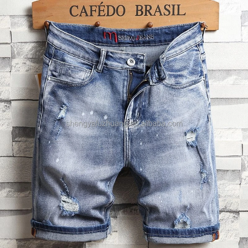 Hot selling high quality jeans shorts men's summer Stretch JeansHot selling high quality jeans shorts men's summer Stretch Jeans