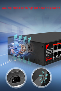 Fabrika 24 Port POE anahtarı 48V 10/100Mbps Poe Ethernet anahtarı 2 port 10/100/1000Mbps 1SFP ağ kamerası NVR sistemi için - Product Image 4