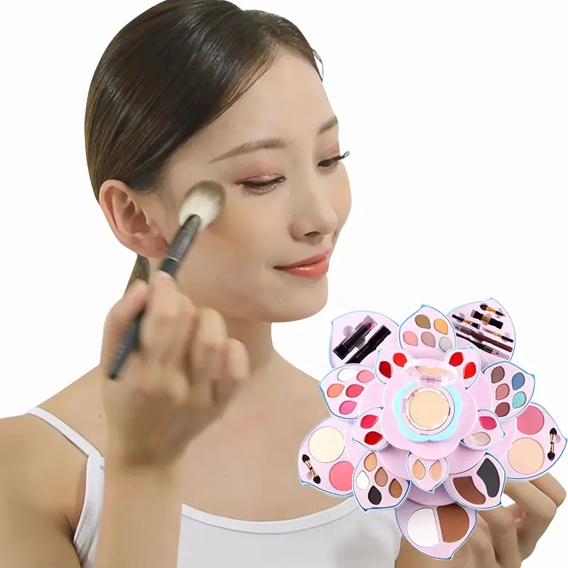 MISS ROSE rosa ameixa flor maquiagem conjunto atacado coreano maquiagem girando paleta impermeável crianças maquiagem kit para as mulheres