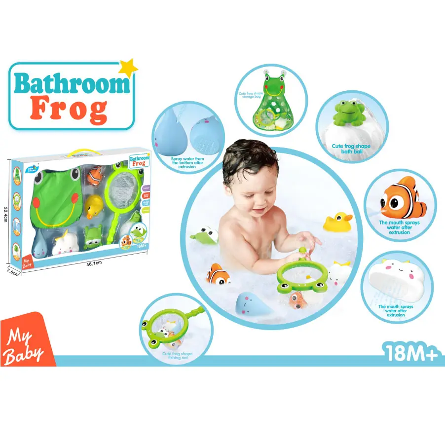 Jouets animaux marins en ligne Offre Spéciale, jouets grenouille de salle de bain pour tout-petits, jouets d'eau de piscine de bain pour enfants