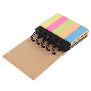 Fabricante papel Kraft cubierta dura Mini cuaderno publicidad regalo logotipo personalizado espiral encuadernado Bloc de notas con notas adhesivas surtidas - Product Image 1