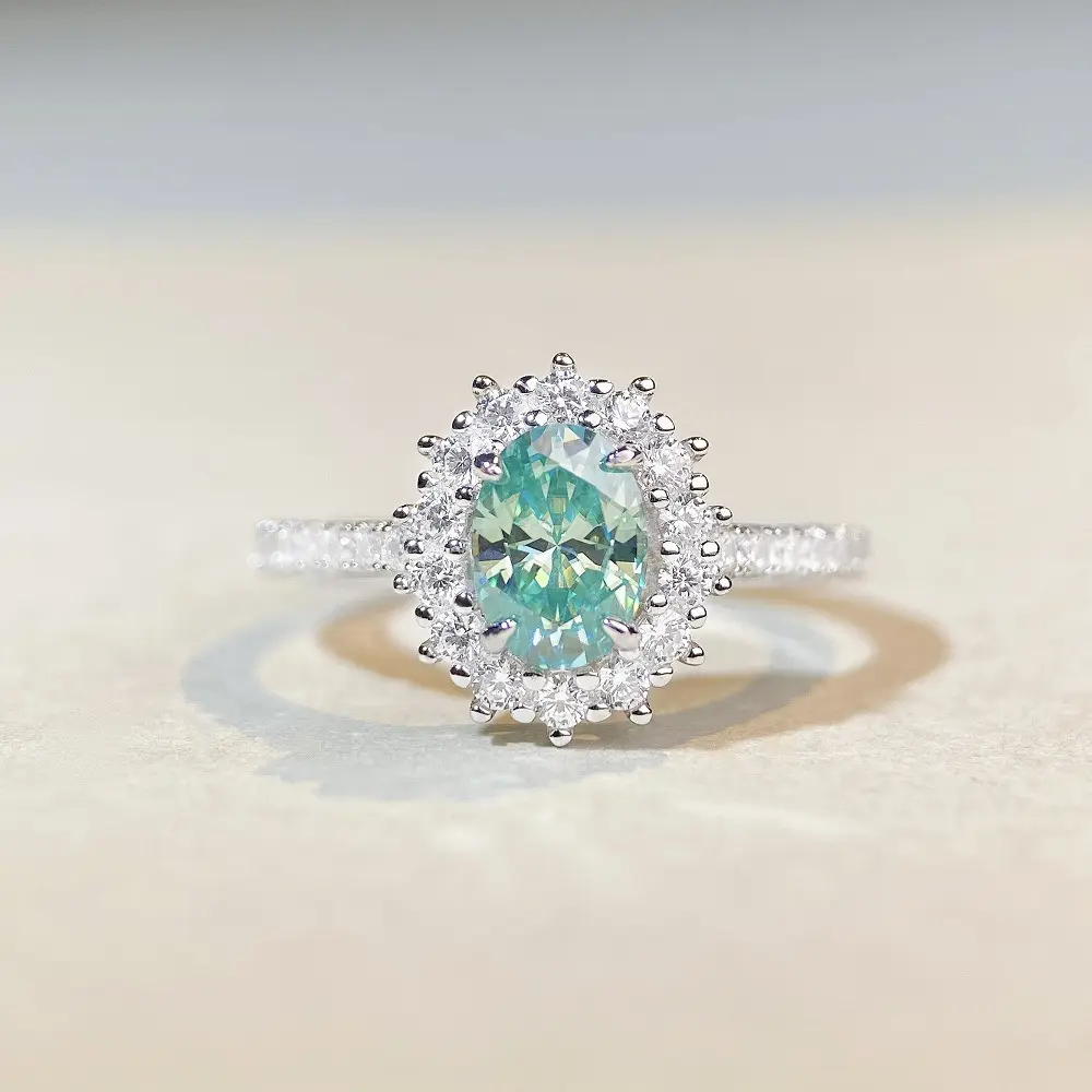 925 кольцо из стерлингового серебра Mosang для женщин, 1 карат, классическое кольцо с голубем, яйцом, Параиба, цветное кольцо с камнем Mosang
