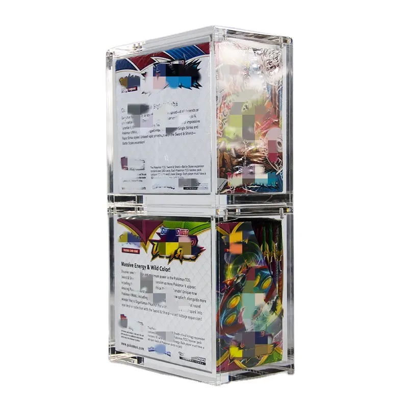 Protecteur de jeu carré empilable transparent personnalisé Boîte de jeu en acrylique pour affichage