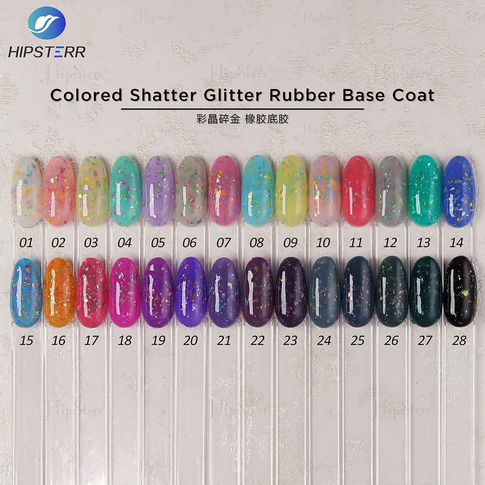 Colored Shatter Glitter Rubber Base Coat
