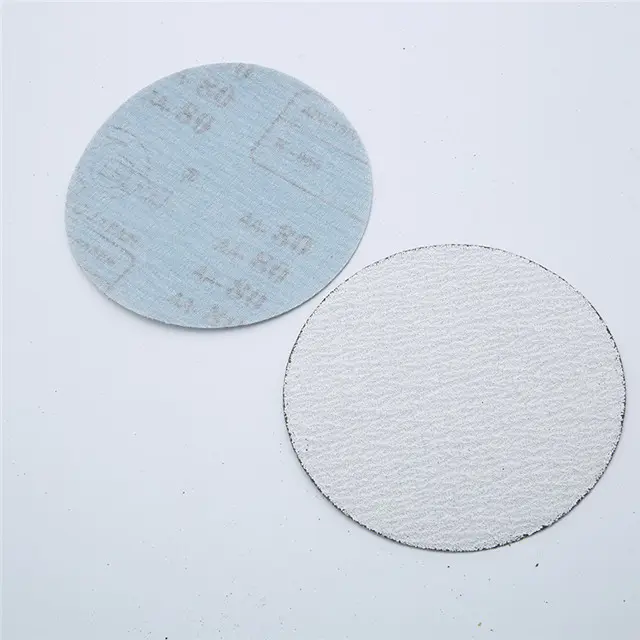 125mm सफेद रंग हुक और पाश एल्यूमीनियम ऑक्साइड रेत कागज डिस्क