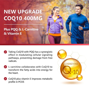 Private Label <strong>CoQ10</strong> 400 mg Softgels for Heart and Vascular Health with PQQ L Carnitine Coenzyme Q10 Capsules - Product Image 3