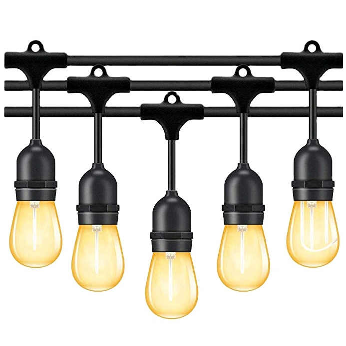 Hoge Kwaliteit Outdoor Waterdichte IP65 220V Gloeidraad E27 Bulb Lamp Socket String Licht Rubber Platte Kabel Festoen Harnas Verlichting