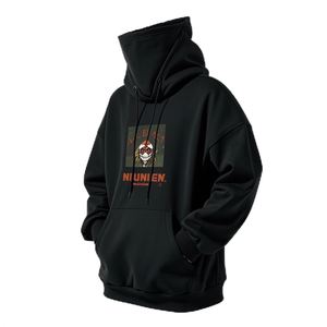 Custom logo Wholesale Funnel Neck Oversized Plus Size Turtle Neck Ninja Hoodie Custom <strong>Assassins</strong> High Neck Creed Hoodie - Product Image 3