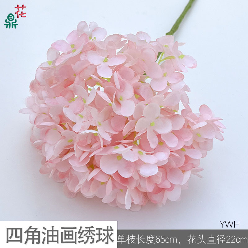 Peinture à l'huile quatre coins, hortensia YWH rose clair.