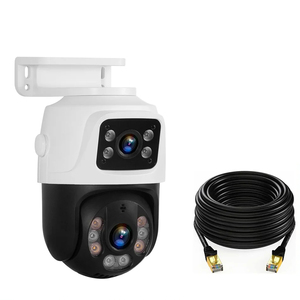 KERUI 6MP POE Cámara PTZ Lente dual Cámara IP Seguridad exterior para sistema NVR Cable de red de 18m Cámara de seguridad para el hogar ICSEE - Product Image 1