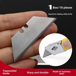 0.6mm hình thang thay thế lưỡi thép hộp cắt dao sắc nét hơn Thảm lưỡi Dispenser với 10 cái/hộp tiện ích lưỡi nạp - Product Image 4