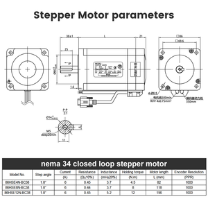 Nema 34 Hybrid-Stufens ervo motor mit geschlossenem Regelkreis und Encoder - Product Image 4