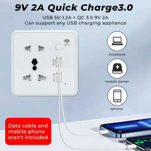Tuya WIFI Control Dual USB Enchufe de pared 2 en 1 Carga rápida 3,0 Enchufe y enchufes universales Home Office Hotel Conectividad mejorada - Product Image 3