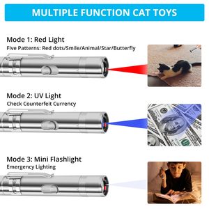 Giocattolo interattivo 3-in-1 multifunzionale Pet puntatore Laser USB ricaricabile per il gioco e la formazione di cani e gatti - Product Image 3