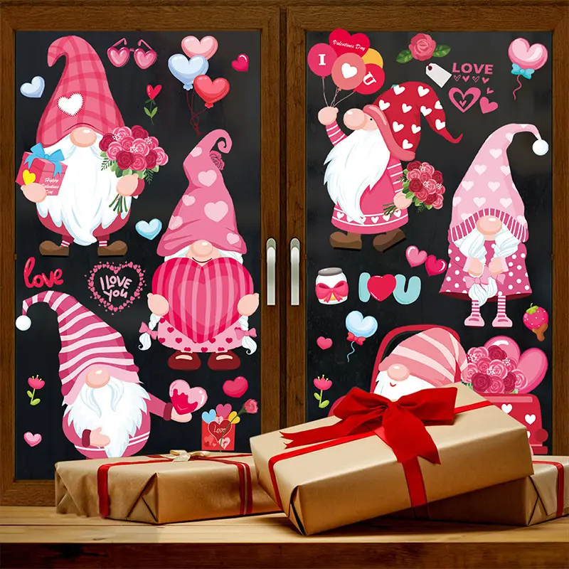 Adesivo da parete di san valentino Cartoon Dwarf decalcomanie soggiorno carta da parati decorativa
