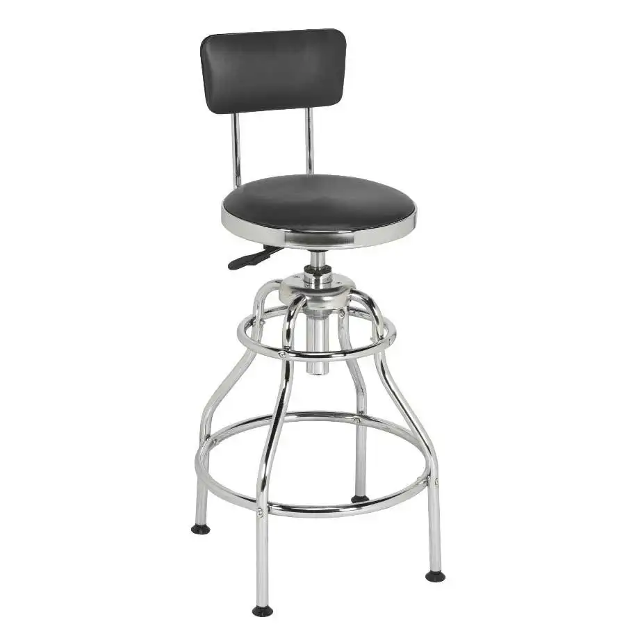 Classic Pu Leather Seat Bar Chairs Swivel Bar Stools with Back High Quality Modern Bar Furniture Metal Commercial Furniture