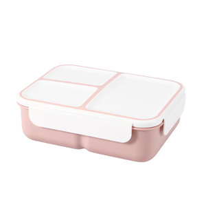 Okul yemek kabı gitmek kolay fit bento kutusu 4 kilitler, 3 bölmeli yemek alma beslenme çantası sürdürülebilir tek katmanlı - Product Image 3