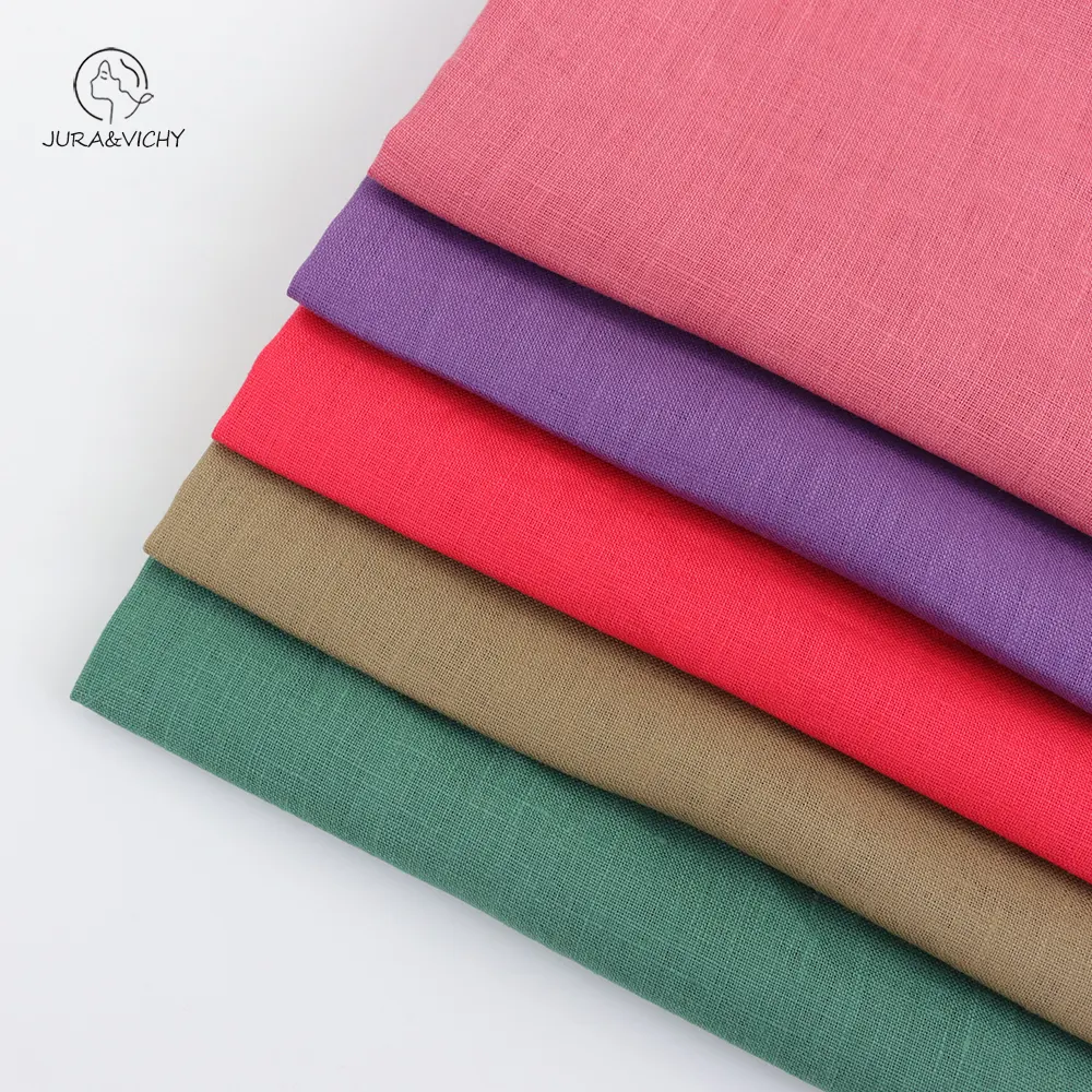 En stock french100 tissu en lin pour vêtements lin froissé tissu de costume bio lavé pur 100% tissu en lin