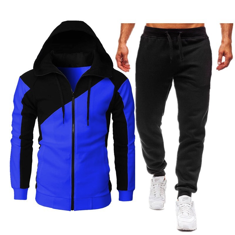 Royal blue clothes + black pants