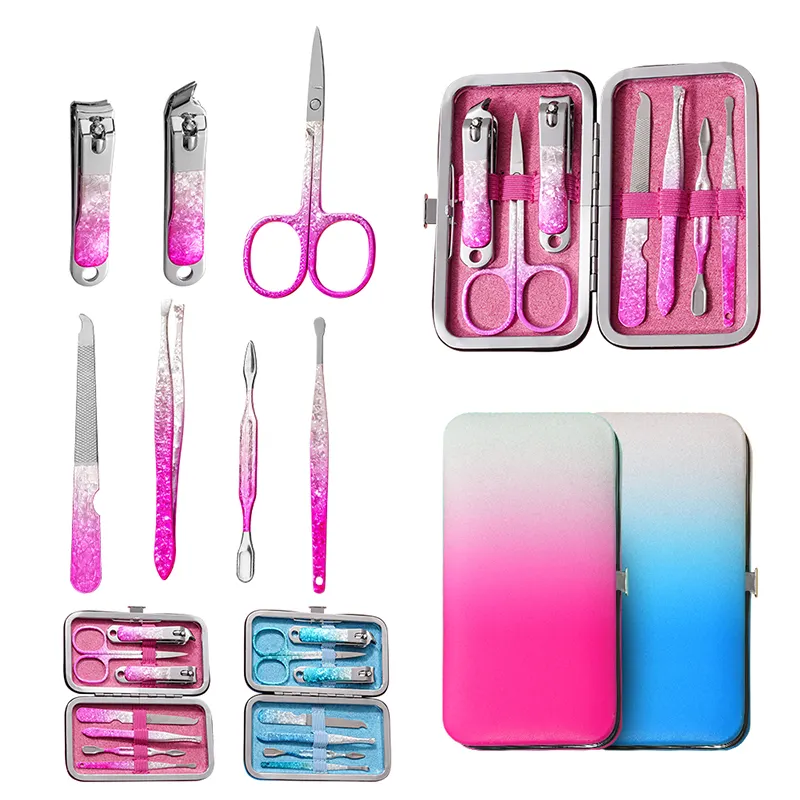 Ensemble d'ongles en acier inoxydable 7 en 1 Kit de pédicure Salon outils de manucure professionnels ensemble de manucure