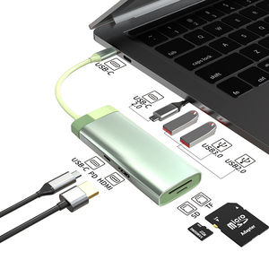 Docking Thunderbolt Dock USB C Hub Splitter 7 in 1 Multiply Adapter Type C <strong>Data</strong> 2.0 USB 3.0 Card Reader 100W PD 4K HDTV
