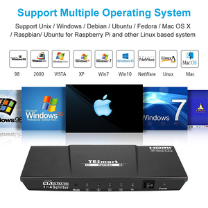 Tesmart <span class=keywords><strong>hdmi</strong></span> divisor 1in 4out 1x4, selector ultrahd hdr10 hdcp2.2 conversor de vídeo 4k60hz <span class=keywords><strong>4</strong></span> portas <span class=keywords><strong>hdmi</strong></span> divisor para pc