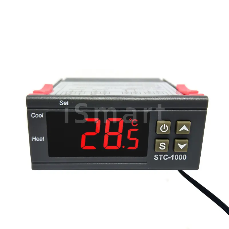 Termostato digital STC-1000 stc 1000 led, controlador de temperatura para incubadora, termoregulador, relé, aquecimento, resfriamento dc24v