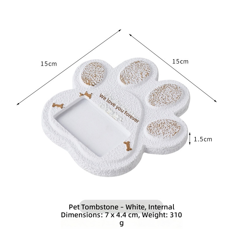Bz4-05 paw print tombstone-white