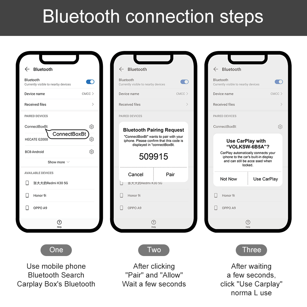 Podofo Original Car Wired CarPlay To Wireless CarPlay AI Box External Module White Original Car System Upgrade Voice Control