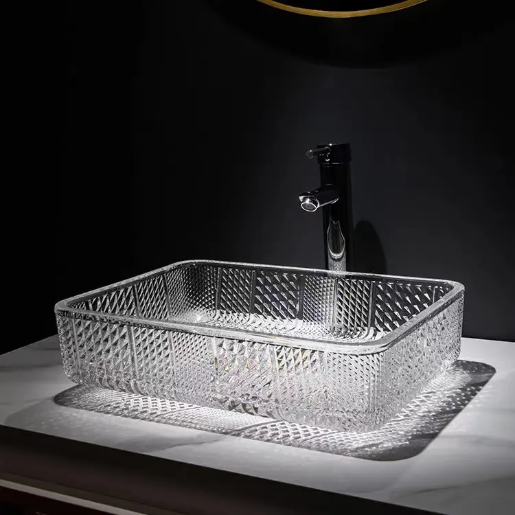 Ltaly Design Crystal Wash Basin Glass Vessel Sink Bathroom Basin