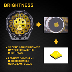 Loyo çelik 7 ''144W Led Spot sürüş ışıkları IP67 yüksek güç 4x4 Off Road araba Spot ışın 10 30V 7 inç araba Led sürüş çalışma ışıkları - Product Image 4