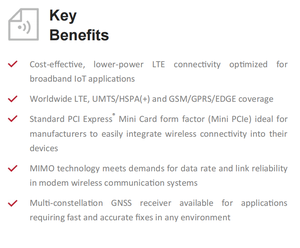 LTE Cat 1 MiniPCIe-Modul EC21-A Quectel Global Carrier Support GNSS ECall DFOTA bei Commands IoT - Product Image 4