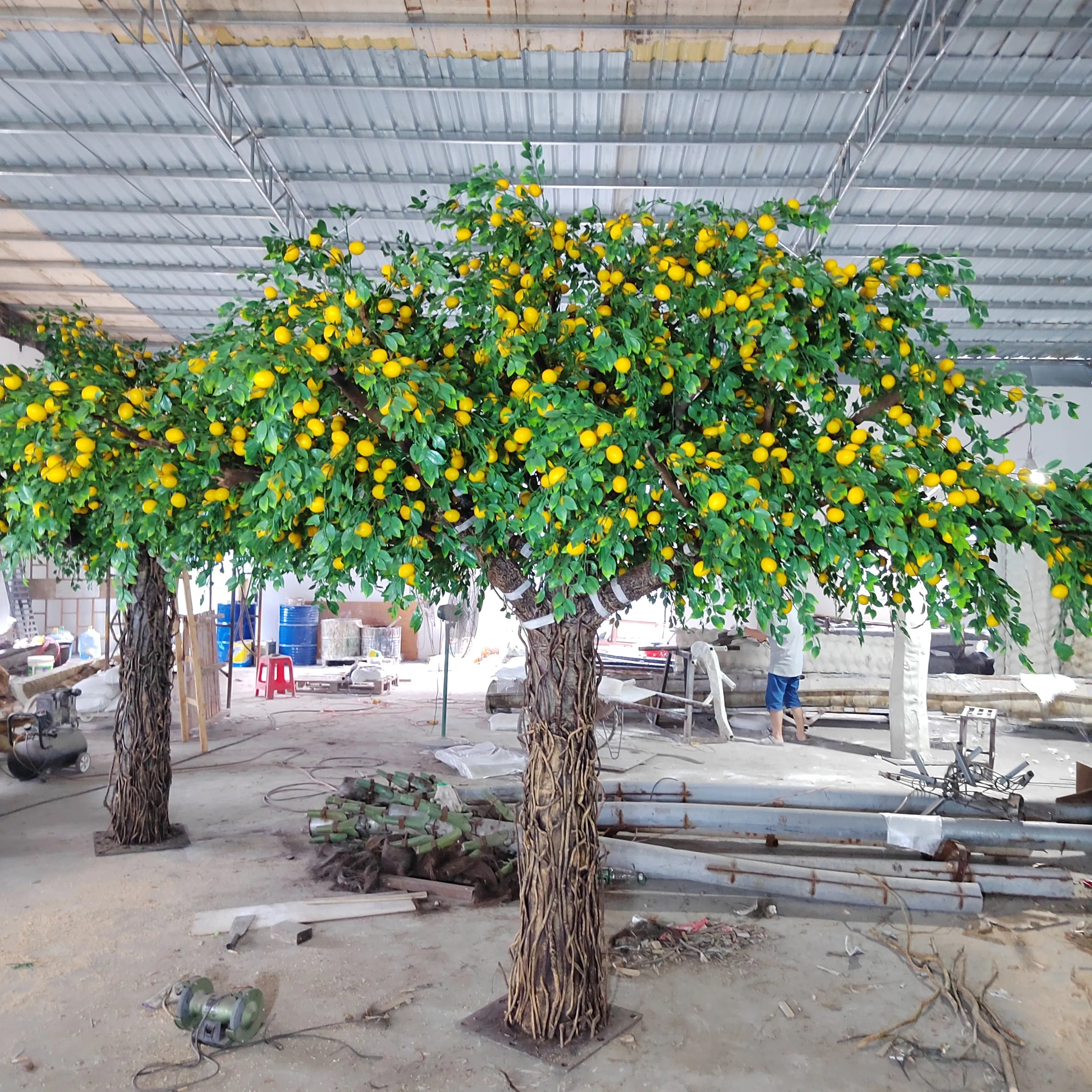 Árvore artificial do limão artificial interna da planta do fruto para a decoração exterior Planta plástica