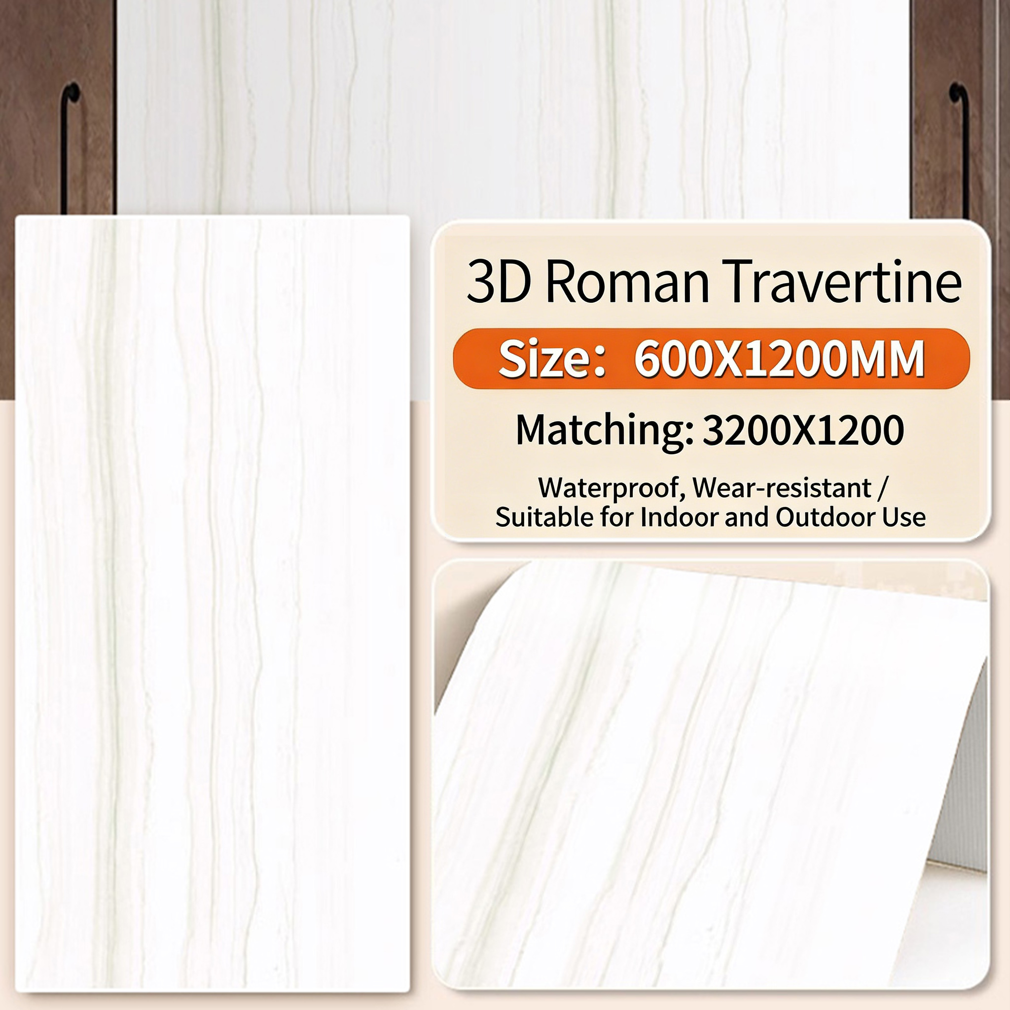 Travertin romain 3D Jade