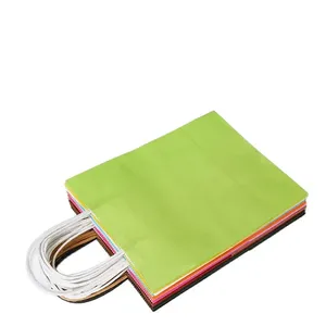 26*<span class=keywords><strong>12</strong></span>*33cm Baixo Moq Impressão Plain Colorido Saco De Papel Kraft Com Twisted <span class=keywords><strong>String</strong></span> Handle Custom Paper Shop Bags Para Roupas Sapatos