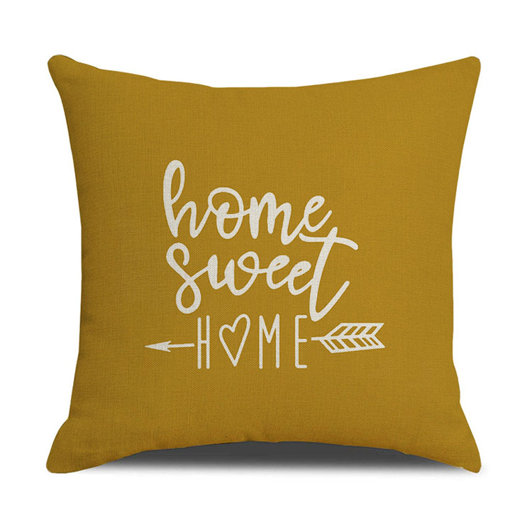 Home Living Room Sofa Cushion Pillowcase Waterproof Antifouling Oilproof Custom Digital Printing Polyester Linen Cushion Cover