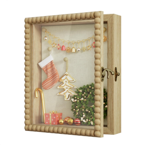 Memory <strong>Box</strong> Shadow <strong>Box</strong> <strong>Frame</strong>,Wood <strong>Deep</strong> Shadow <strong>Box</strong> <strong>Display</strong> Case with Beads Farmhouse Decor - Product Image 1