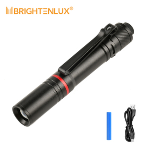 Brightenlux EDC xách tay LED bút Torch lumen cao Zoom mạnh mẽ Mini Đèn pin USB sạc với clip cho Nha sĩ sử dụng - Product Image 1