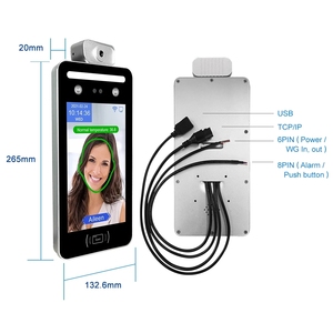 Sistema de Control de acceso con detección de temperatura, reconocimiento facial ia de 8 pulgadas, asistencia de tiempo, WIFI, inteligente, 125KHZ, 13,56 MHZ - Product Image 5