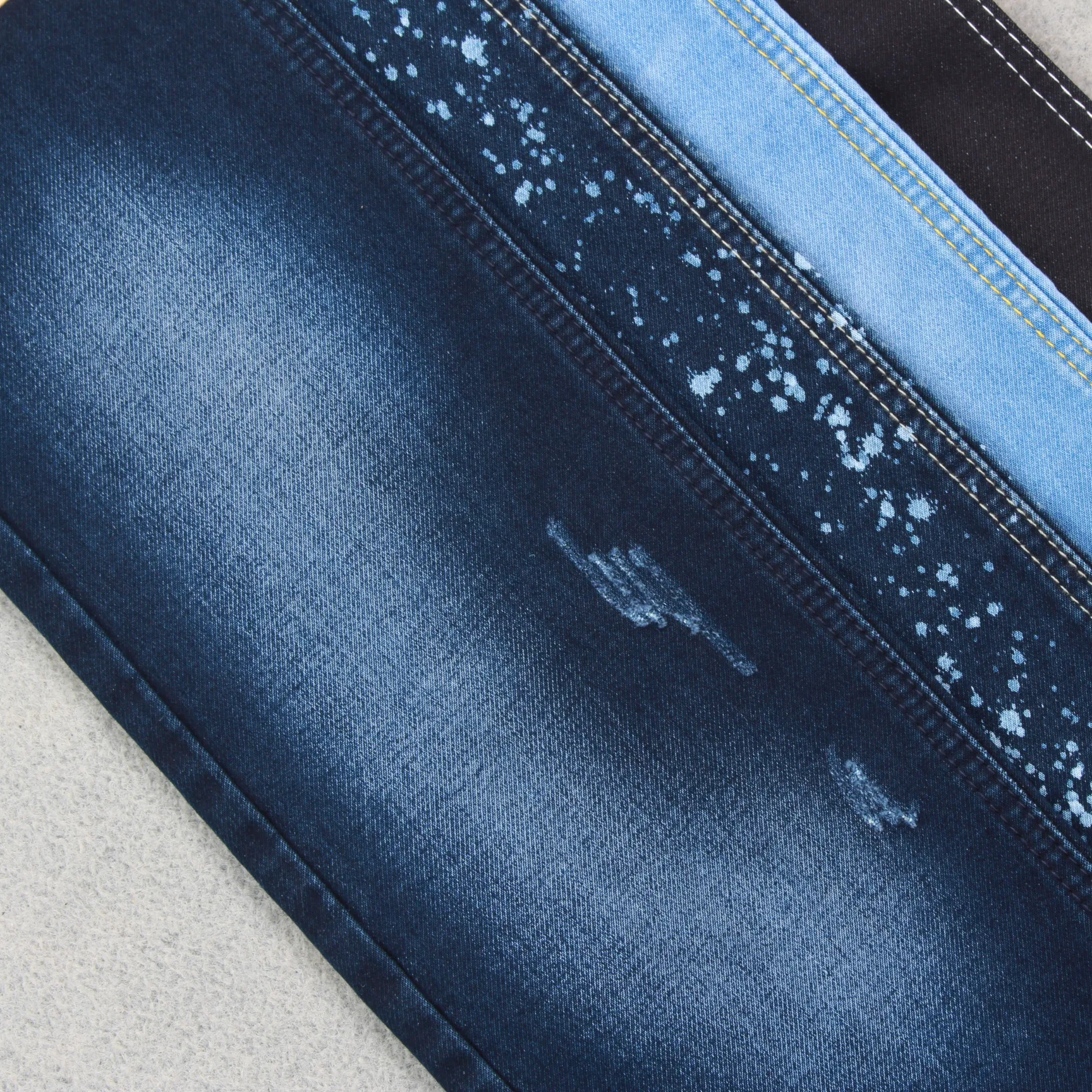 Fabricantes de tecido jeans tricotado de dupla camada com acabamento mercerizado de 12 onças 58/59