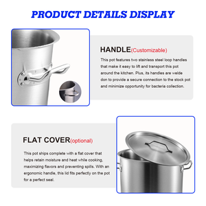 Nhà Hàng nấu ăn chậu thép không gỉ thương mại đồ nấu nướng đa kích thước Cảm ứng <span class=keywords><strong>gas</strong></span> nguồn nhà máy canh cổ chậu - Product Image 3
