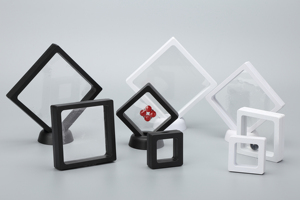 <span class=keywords><strong>3D</strong></span> Clear case tienda membrana marco flotante <span class=keywords><strong>3D</strong></span> suspensión joyería caja de exhibición joyería marco flotante