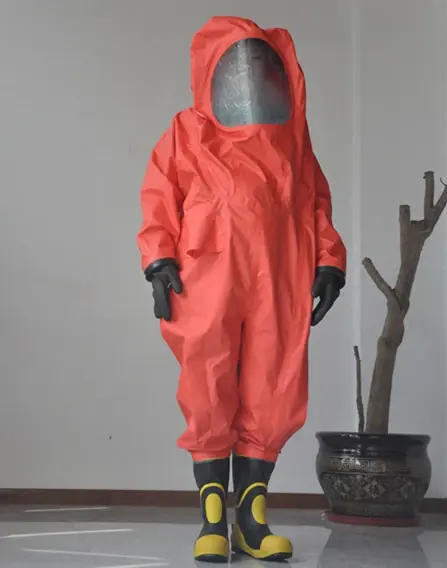 Traje de protección química para bomberos, PVC, hazmat, Gas apretado