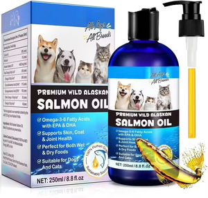 Kustom minyak Salmon untuk anjing dan kucing hewan peliharaan cairan suplemen Natural EPA <span class=keywords><strong>DHA</strong></span> asam lemak Omega 3 minyak ikan mendukung mantel kesehatan kulit - Product Image 1