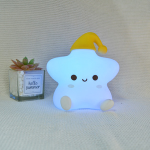 New Unique Cute <strong>Mini</strong> <strong>LED</strong> Night Light RGB Soft Silicon <strong>Star</strong> Tap Sensitive Sensor Bedroom Home Decor USB Rechargeable - Product Image 3