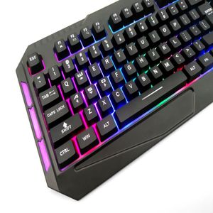 Rgb עם תאורה אחורית usb teclados clavier משחקים מקלדת רב תכליתית ארגונומי מקשים מכני עבור מחשב גיימר